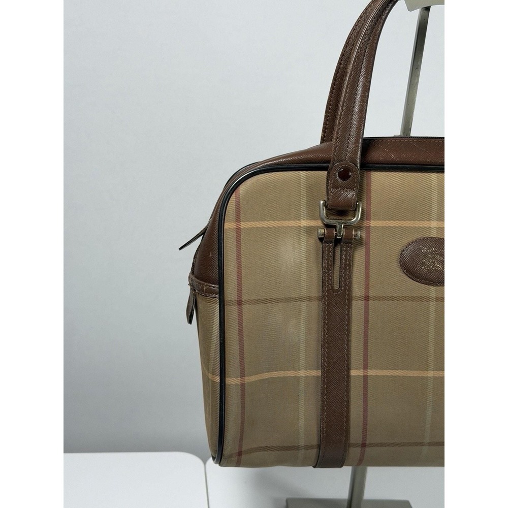 0010. Burberrys Nova Check Hand Bag Canvas Brown Gold Auth mr1966 - Picture 4 of 8